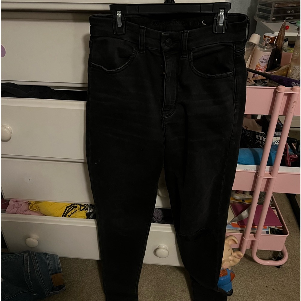 Black size 6 next level stretch high waisted skinny jeans